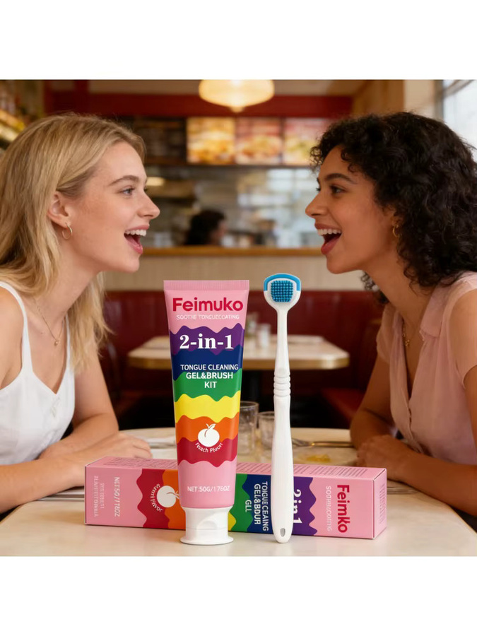 Oralhoe Zungenbelag-Reinigungsgel mit Zahnbürste - Bild 7