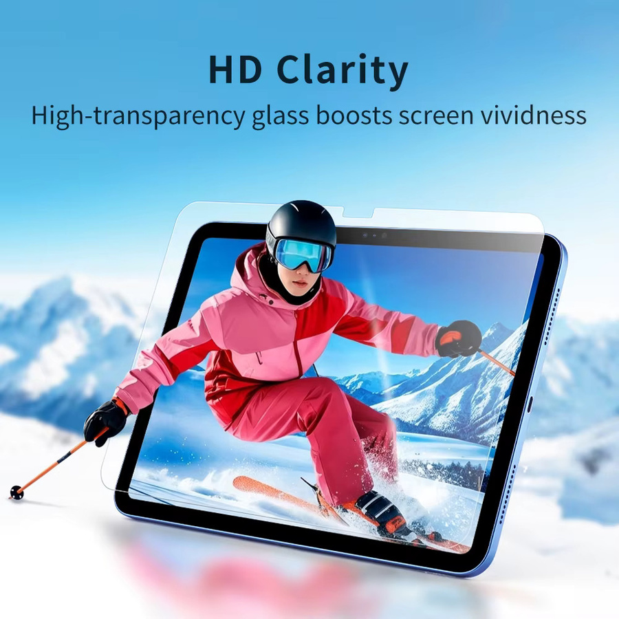 Displayschutzfolie aus gehärtetem Glas für Apple iPad Air 11 M4, 10. Generation, transparent, 1 oder 2 Stück - Bild 4
