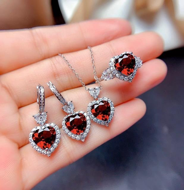 Schmuck-Set 925 Silber, Kyanit, Ring und Halskette, Damen - Bild 1
