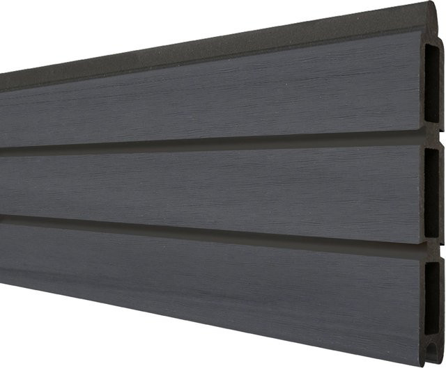 GroJa Steckzaun-Einzelprofil Solid-Rhombus aus BPC in Steingrau, H x B x T: 180 x 30 x 1,9 cm - Bild 1