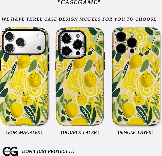 Lemon Brush Rush Handyhülle für iPhone 17 16 15 14 13 12 11 Pro Max Plus von Potdemiel in Gelb mit doppelschichtiger Rückseite - Bild 1