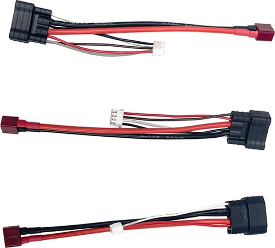 Hengfuntong-Elec Traxxas Lipo Batterie Lade Adapter Deans T Stecker Buchse auf TRX ID männlichen Lade Balance Blei Kabel Draht 14awg 150mm - Bild 1