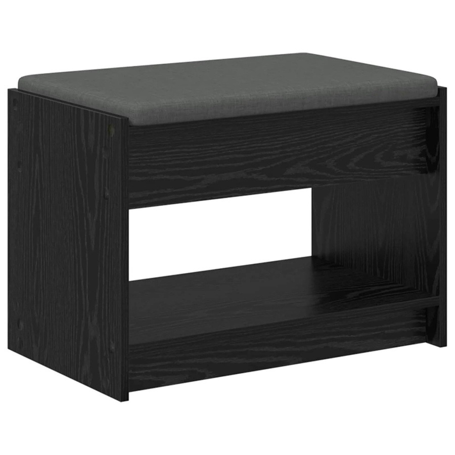 vidaXL Flurbank mit Kissen und Schuhregal in Schwarzer Eiche, B/T/H: 63 x 38 x 45 cm - Bild 2
