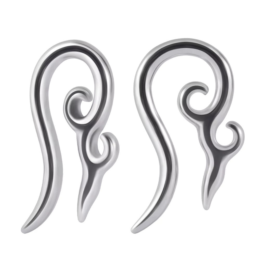 Ohrgewichte Edelstahl, Blumenform, Silber, Unisex - Bild 3