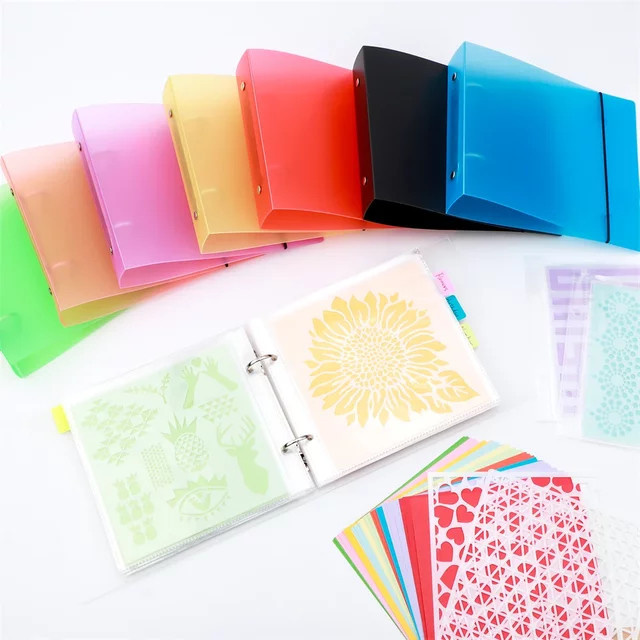 Transparenter Aufbewahrungsordner für 6 x 6 Keks-Schablonen aus Kunststoff für DIY und Scrapbooking - Bild 1