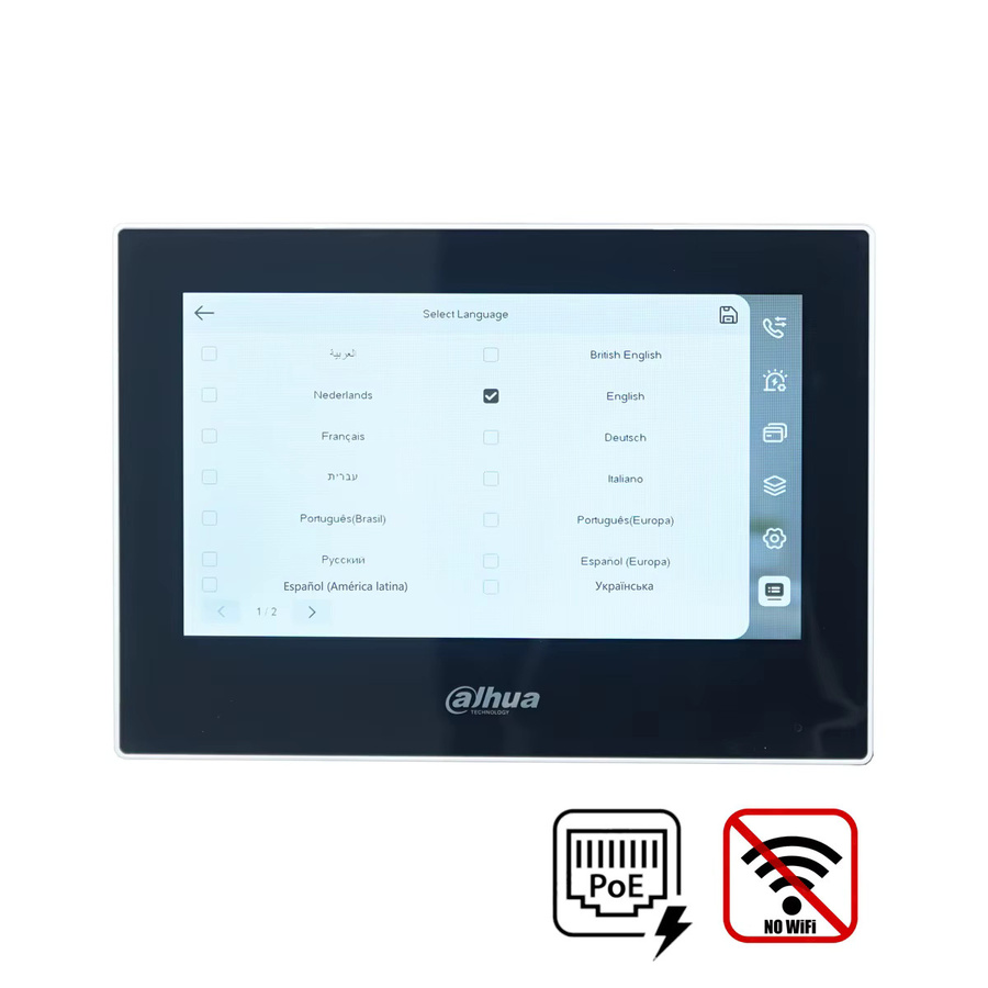 Dahua IP-Video-Gegensprechanlagen-Kit in Schwarz mit VTO2211G-WP und VTH2621GW-P / VTH2621G-P inklusive App-Unterstützung und RFID-Karten-Entsperrung - Bild 2