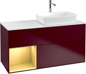 V&B Waschtischunterschrank Finion mit Wandbeleuchtung, Farbe Weiß lackiert, B/T/H: 120 x 50,1 x 50,1 cm - Bild 1