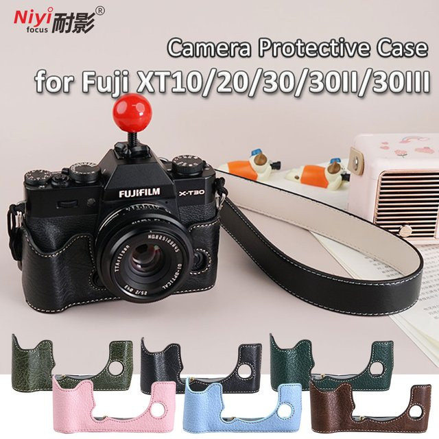 Fujifilm Retro Leder Kamera-Schutzhülle Halbe Case für X-T10 XT20 XT30 X-T30II XT30III in Grün - Bild 1