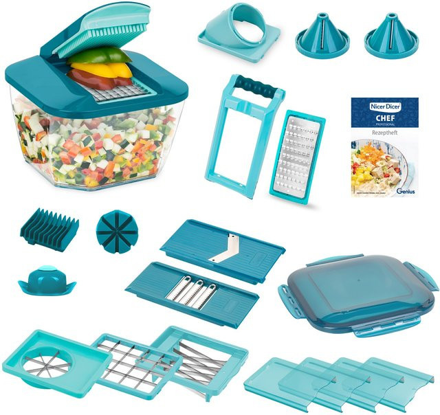 Nicer Dicer Chef Professional Gemüseschneider, 23-teilig, Blau - Bild 1