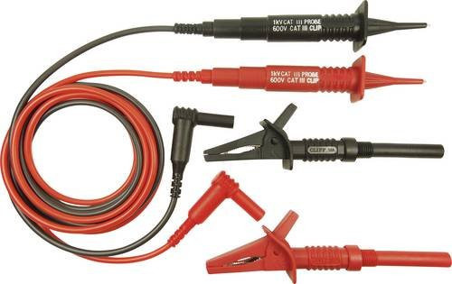 Cliff CIH3007 Sicherheits-Messleitungs-Set mit 4mm Steckern und 1.50m Prüfspitzen in Rot und Schwarz - Bild 1