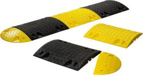 Schake Bodenschwelle aus Recycling-Material als Übergang, selbstklebend, schwarz-gelb, Höhe: 5 cm - Bild 1