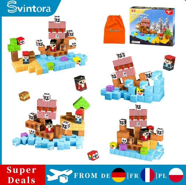Svintora Magnetische Fliesen-Konstruktions-Minenwelt-Set, Magnetspielzeug, ab 3 Jahre - Bild 1