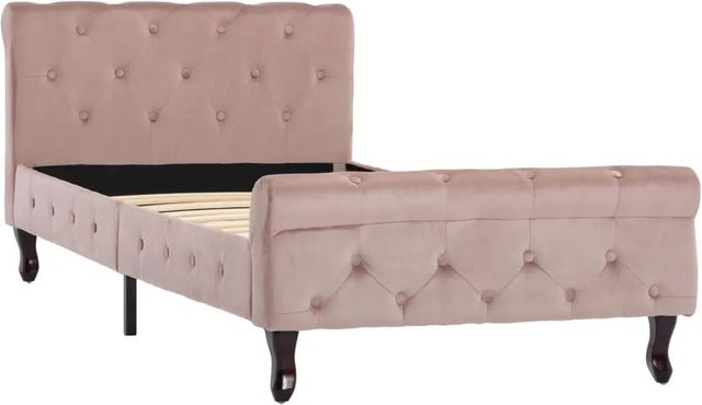 vidaXL Bettgestell aus Samt in Rosa, B/T/H: 90 x 200 x 74 cm - Bild 1