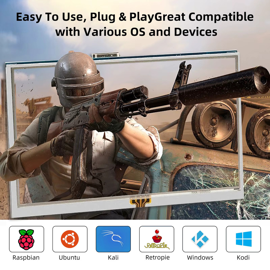 IPistBit 5 Zoll Raspberry Pi Touchscreen-Monitor mit HDMI, 800x480 Auflösung, TFT Mini-Monitor in Rot - Bild 3