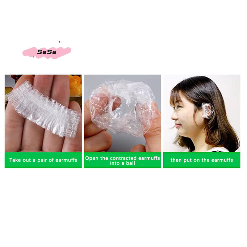 100 Stück Einweg-Haarfärbe-Ohrabdeckungen, wasserdichter Gehörschutz, Unisex - Bild 4