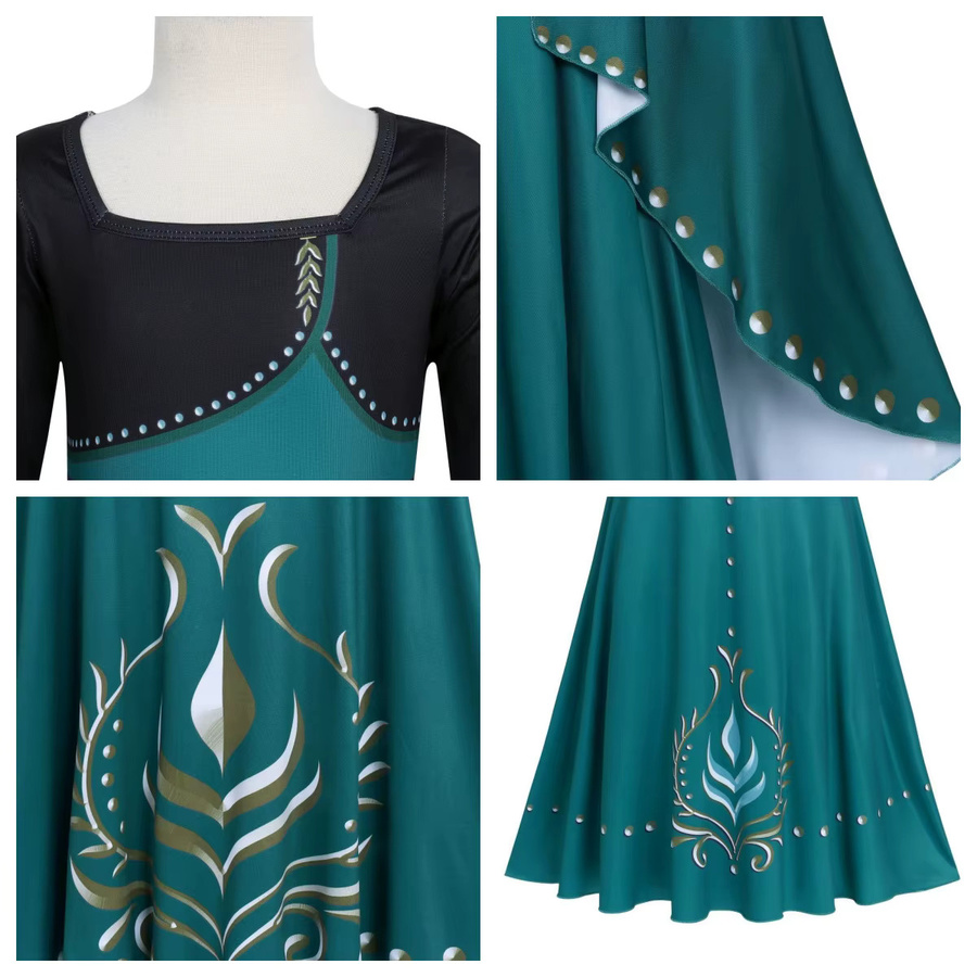 Disney Die Eiskönigin Anna Coronation Kinderkostüm, Prinzessin, Grün, Textil - Bild 4