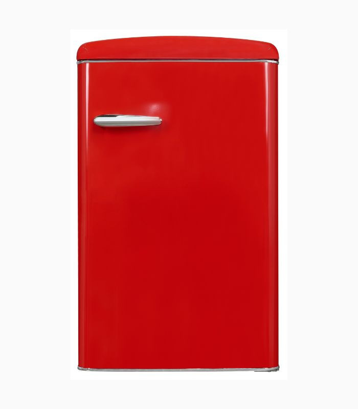 Retro Vollraumkühlschrank RKS120-V-H-160E in Rot mit LED-Innenbeleuchtung und Flaschenregal, B/T/H: 59,0 x 66,0 x 160,0 cm - Bild 2