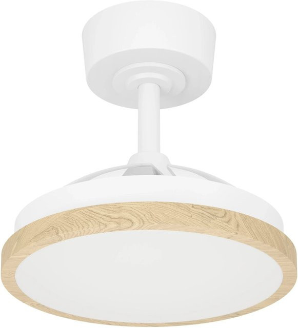 Eglo LED-Deckenventilator Malpica mit Fernbedienung und Timer, Weiß/Holz, Durchmesser: 63 cm - Bild 1