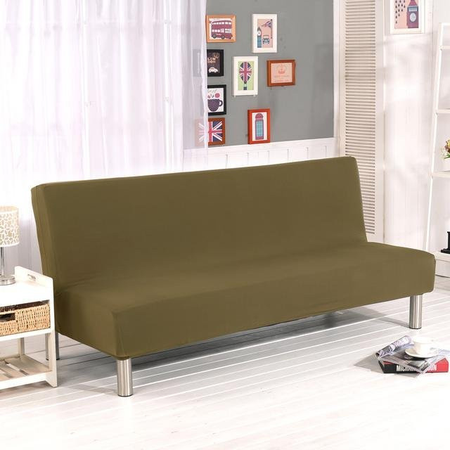 Elastischer Sofabezug aus Spandex für Faltsofa-Betten in Braun, Doppelsitzkissenbezug für das Wohnzimmer, Größe: 160-180 cm - Bild 1