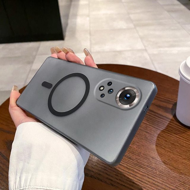 Magnetische Handyhülle für Honor 50 mit kabelloser Ladefunktion und mattem Hartschalen-Rückseite in Blau oder Grau - Bild 1