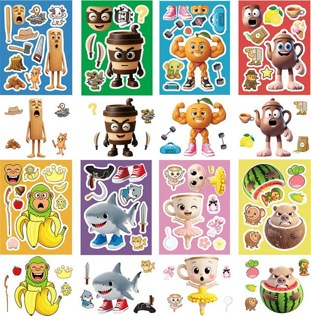 Rspctou Tiere Puzzle Aufkleber, Bunt / Mehrfarbig - Bild 1