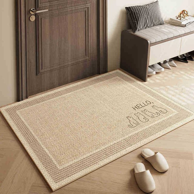 Rutschfeste Eingangsmatte Yiran Furniture im Wabi-Sabi Design aus Jute und Polyester, Beige, B/T: 120 x 80 cm - Bild 1
