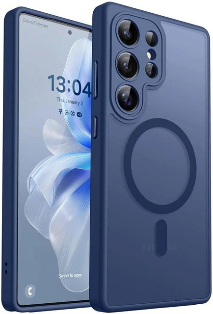 Matte Schutzhülle für Samsung Galaxy S26 S25 S24 S23 Ultra Plus FE A56 A36 A26 A17 mit MagSafe kompatiblem kabellosem Laden in Grau - Bild 1