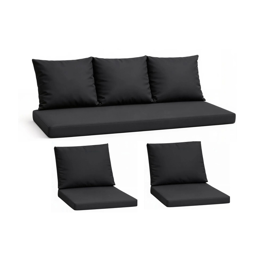 Setgarden Komfort Set Gartenloungekissen für Technorattan-Möbel in Schwarz, 1-teilig, Breite: 140 cm, Tiefe: 50 cm - Bild 2