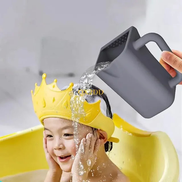 QX2D Spülbecher für Kleinkinder mit rutschfestem Griff und Augenwasserfluss in Grau - Bild 1
