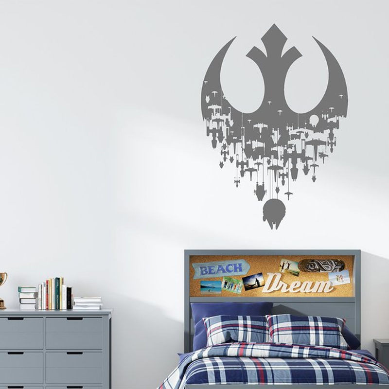 Death Star Wand Aufkleber Jedi Motiv für das Kinderzimmer in Grün und Grau aus Kunststoff - Bild 1