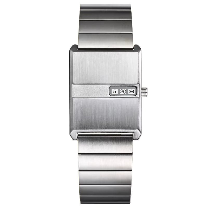 PINTIME Armbanduhr, Quarz, Edelstahl, Silber, Eckig, Unisex - Bild 4