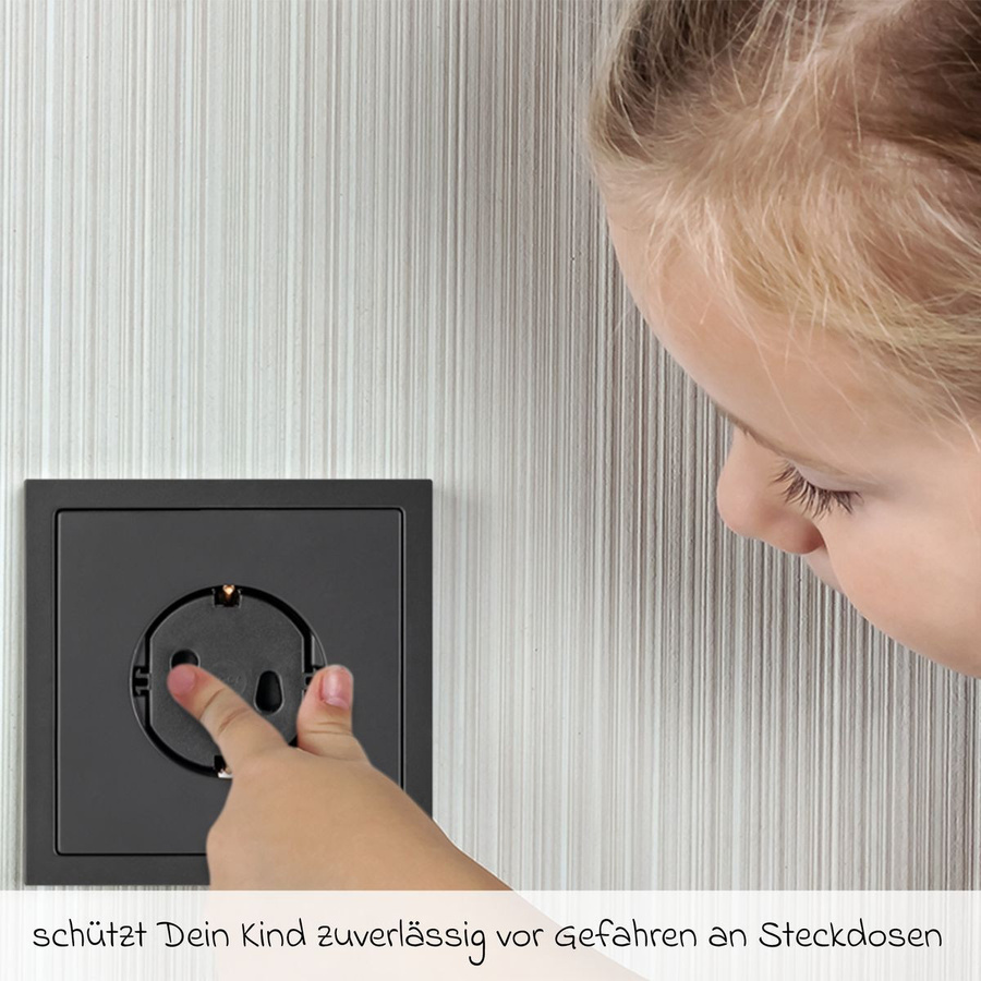 Reer Steckdosenkappen Schwarz 20er Pack zur einfachen Montage ohne Bohren oder Kleben - Bild 2