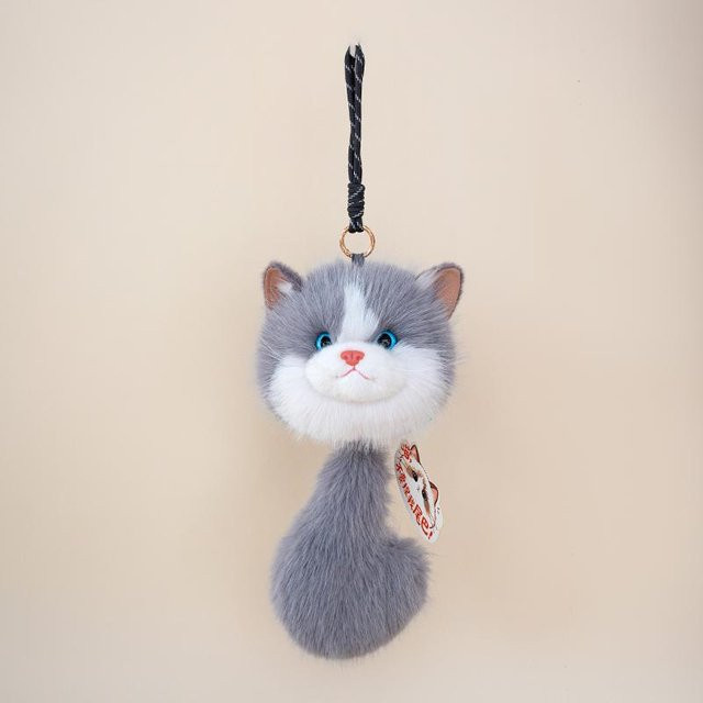 Yiran Health & Beauty Kawaii Katze Plüschtier, Stoffpuppe, Grau - Bild 1