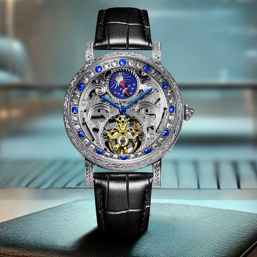 CAROTIF Armbanduhr Automatik, Edelstahl, Schwarz, Herren - Bild 4