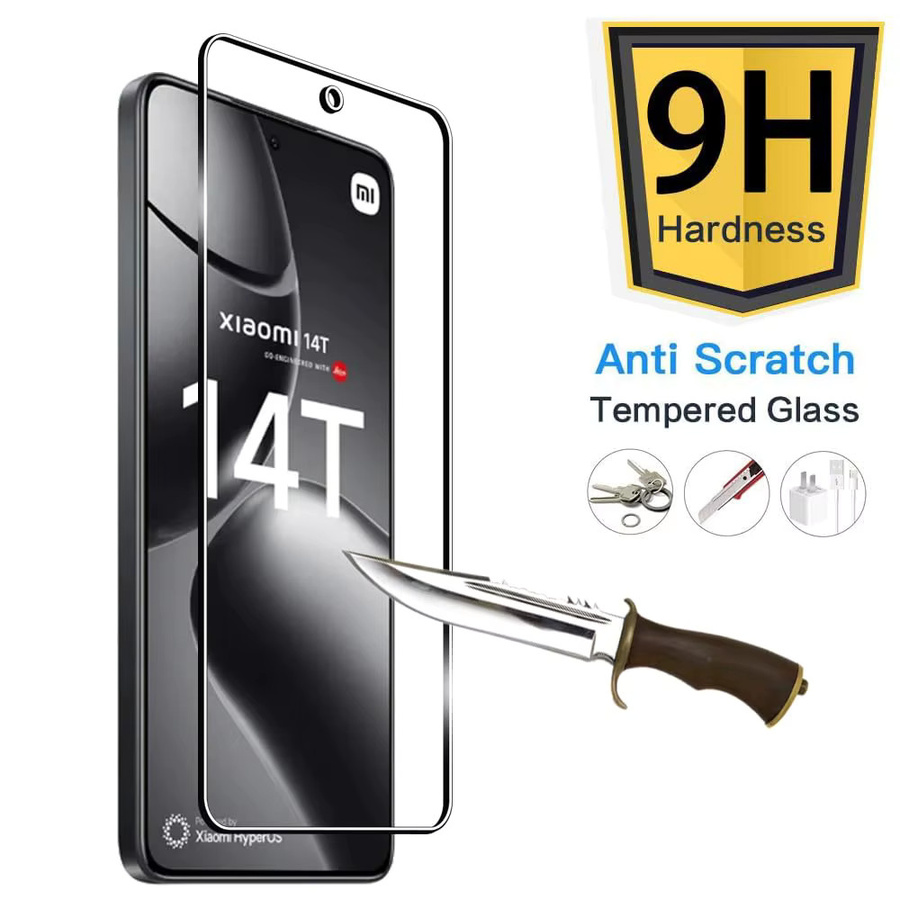Displayschutzfolie aus gehärtetem Glas für Xiaomi 14T, transparent, HD-Kristallglimmer, 9H kratzfest - Bild 6