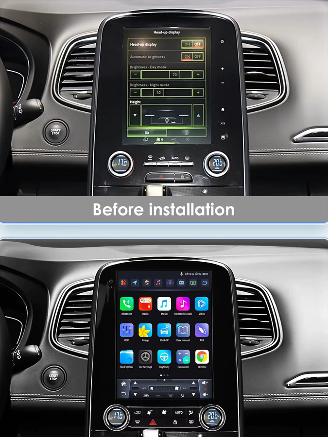 Hizpo Android 13 Auto Multimedia Player für Renault Scenic 2013-2024 mit 9,7 Zoll Display, GPS, 4G-LTE, Carplay, Bluetooth und 360 Kamera in Schwarz - Bild 5