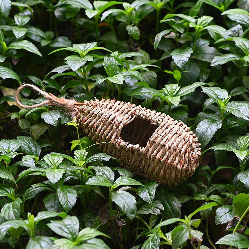 Yiran Furniture Handgefertigtes Vogelnest aus Korbgeflecht in Braun zur Gartendekoration, B/H: 20 x 8 cm - Bild 3