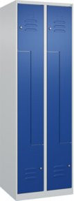 C+P Z-Spind Classic PLUS Spind mit 4 Fächern und Zylinderschloss, Grau und Blau, H x B x T: 185 x 60 x 50 cm - Bild 1
