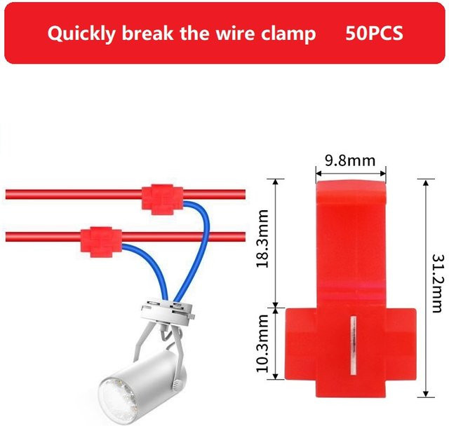 50 Stück FATO Scotch Lock Drahtkabelverbinder Elektrische Schnellverbinderklemmen Rot - Bild 1