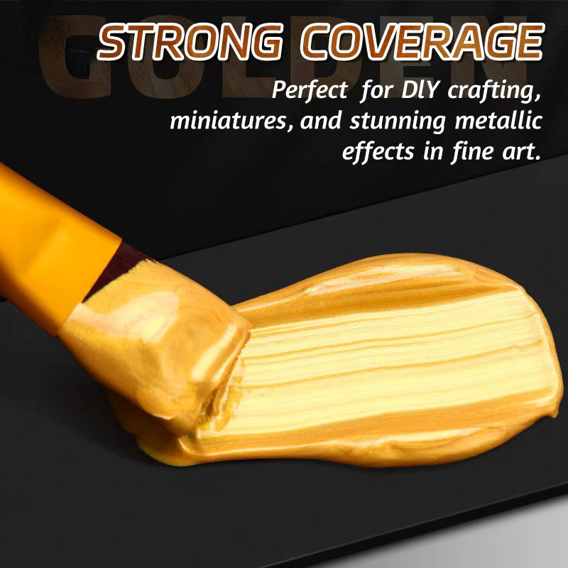 Marie's Metallic-Acrylfarbe Gold mit perlmuttartigen Pigmenten und goldenen Splittern, 50 ml - Bild 5