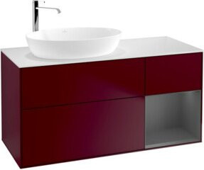 V&B Waschtischunterschrank Finion mit Wandbeleuchtung in Anthrazit lackiert, Breite: 120 cm, Tiefe: 50,1 cm, Höhe: 50,1 cm - Bild 1
