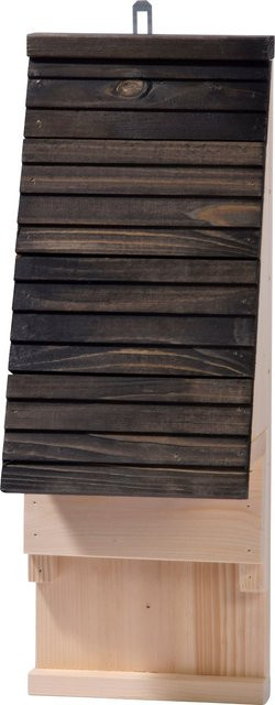 DOBAR Fledermauskasten aus Holz in Schwarz als Nisthilfe zum Aufhängen mit Belüftungsschlitzen - Bild 5
