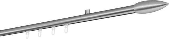 Ondeco Gardinenstange auf Maß mit Innenlauf 20mm und Deckenträger in Edelstahl-Optik, Farbe: Silber, Breite: 310 cm - Bild 1