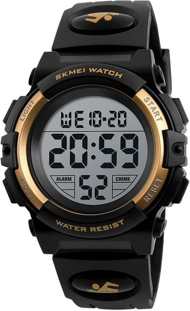 SKMEI Kinder Armbanduhr, Digitaluhr, Gold, 5 ATM, Kunststoff - Bild 1
