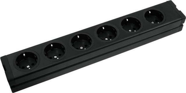 EUROLITE 6-fach Steckdosenleiste aus Aluminium in Schwarz - Bild 1