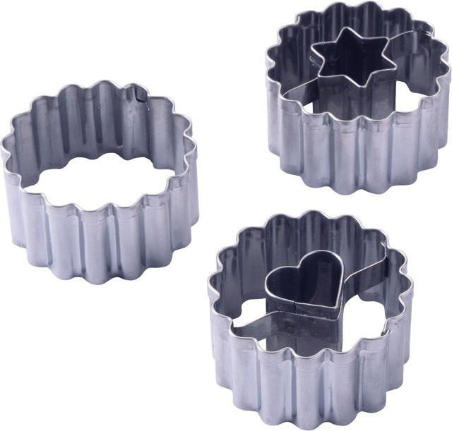 Zenker Ausstecher-Set Linzer Herz und Stern aus Edelstahl, Silber - Bild 1