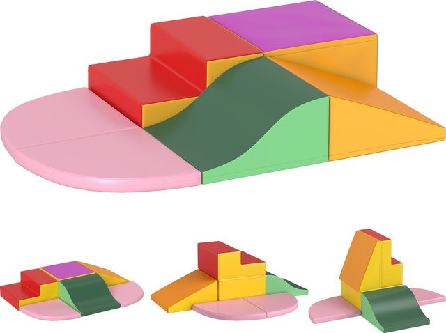 HOMCOM 6-tlg. Schaumstoff Bausteine Set für Kinder mit Klettverschluss in Bunt - Bild 1