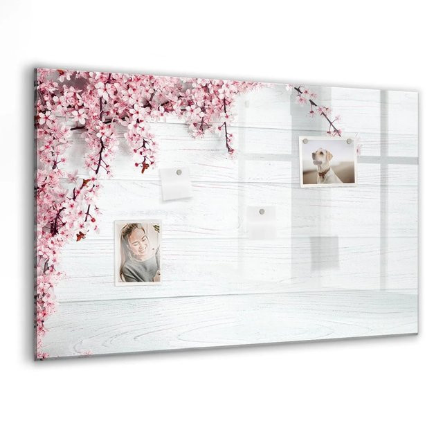 Tulup Magnettafel aus Glas mit Frühlingsblumen Design, B/H: 90 x 60 cm, Mehrfarbig - Bild 1