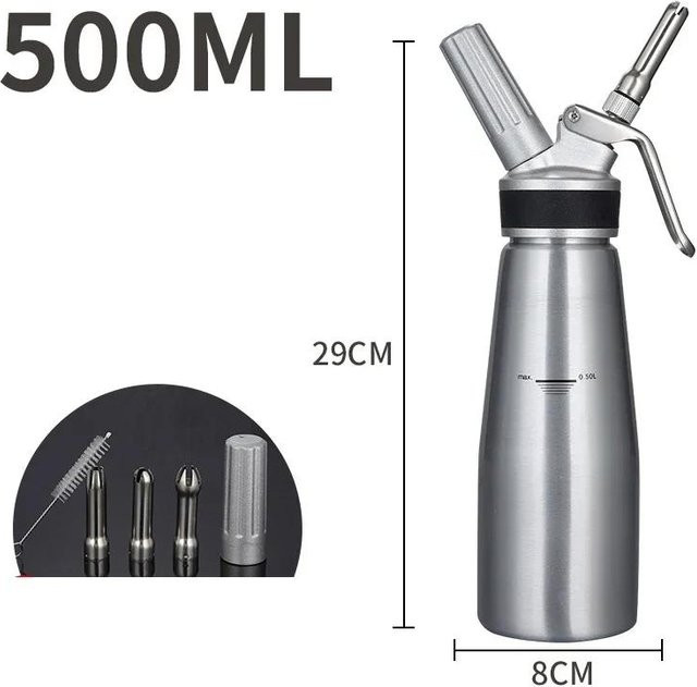 Step Zone Sahnesiphon aus Edelstahl in Silber für 250ml, 500ml oder 1000ml - Bild 1