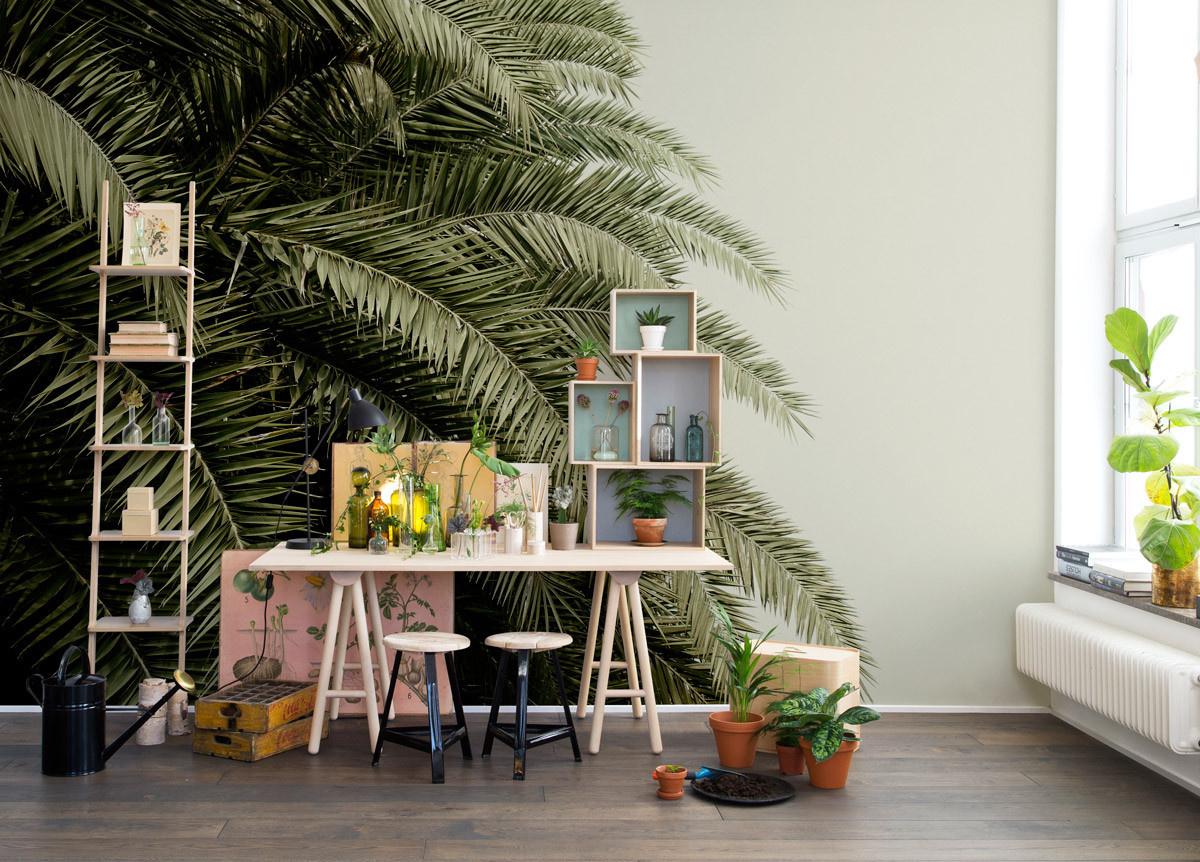 Rebel Walls Mural Leaf Love Wandtattoo in Grün im Boho-Floral-Design - Bild 1